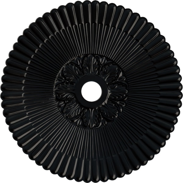 Ekena Millwork Melonie Ceiling Medallion (Fits Canopies up to 6 1/4"), Hand-Painted Jet Black, 36 1/4"OD x 1 7/8"P CM36MEBLF - main